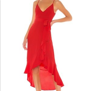 Lovers + Friends Bridget Midi Dress in Red